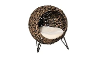 Zeus & Ruta Hand Woven Banana Leaf Elevated Cat Bed with Cushion