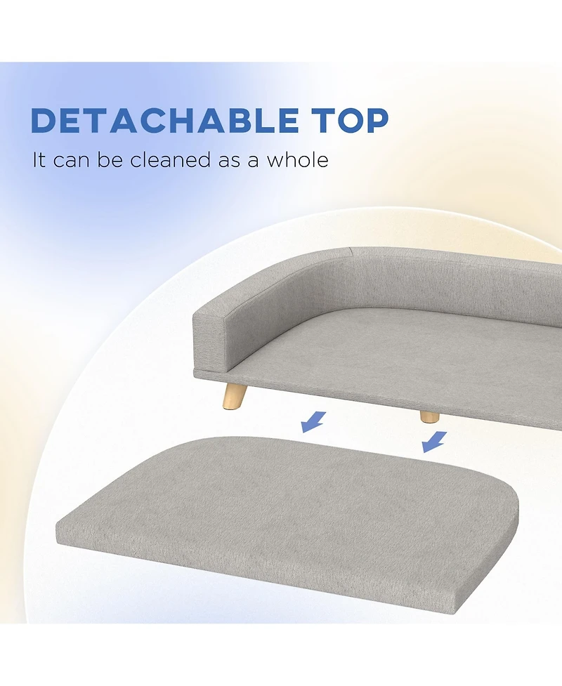 Zeus & Ruta Gray Washable Cushion Large Cat Sofa Bed