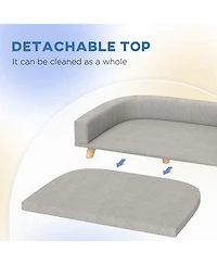 Zeus & Ruta Gray Washable Cushion Large Cat Sofa Bed