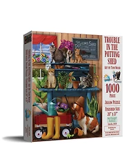 SunsOut Trouble in the Potting Shed 1000 piece Jigsaw Puzzle for Adults