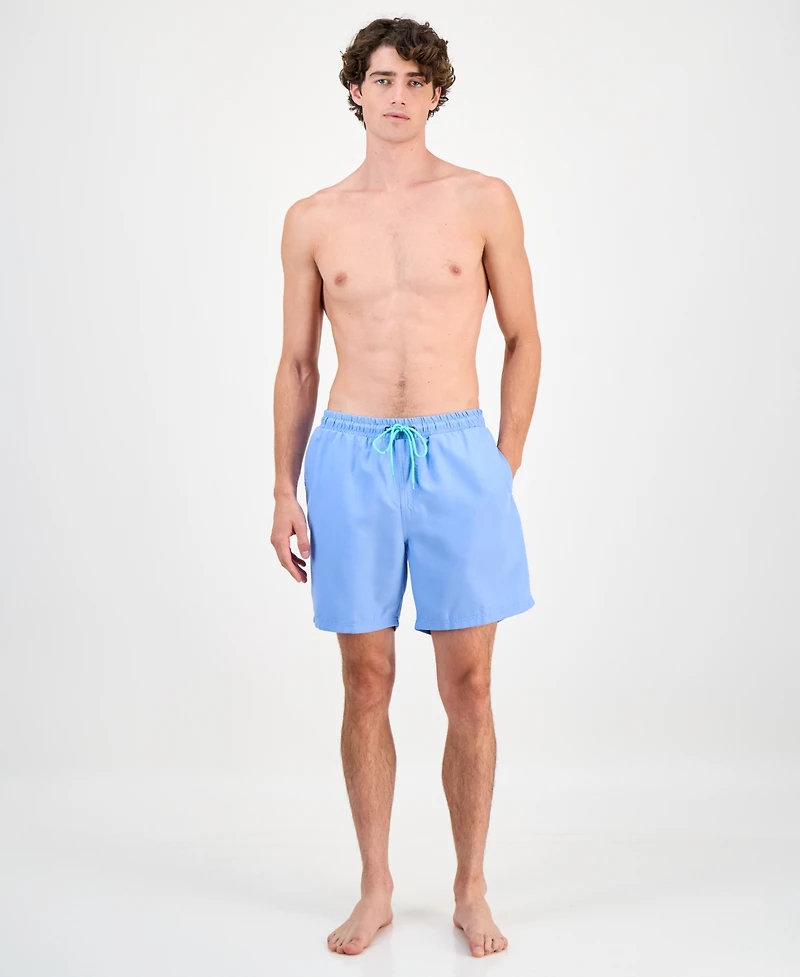 Club Room Men's Quick-Dry Performance Solid 7" Swim Trunks, Created for Macy's