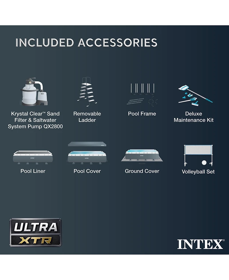 Intex Ultra Xtr 32' x 16' x 52" Above Ground Pool & OptiFlow Premium Filter Sand