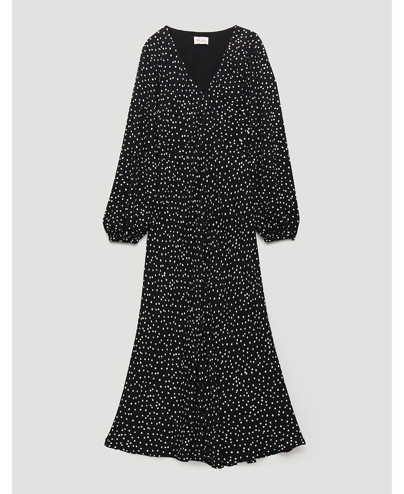 Hush Women's V-Neck Long Sleeve Crepe Dress