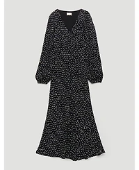 Hush Women's V-Neck Long Sleeve Crepe Dress