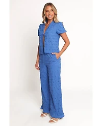 Petal and Pup Women's Katya Embroidered Pants - Cobalt