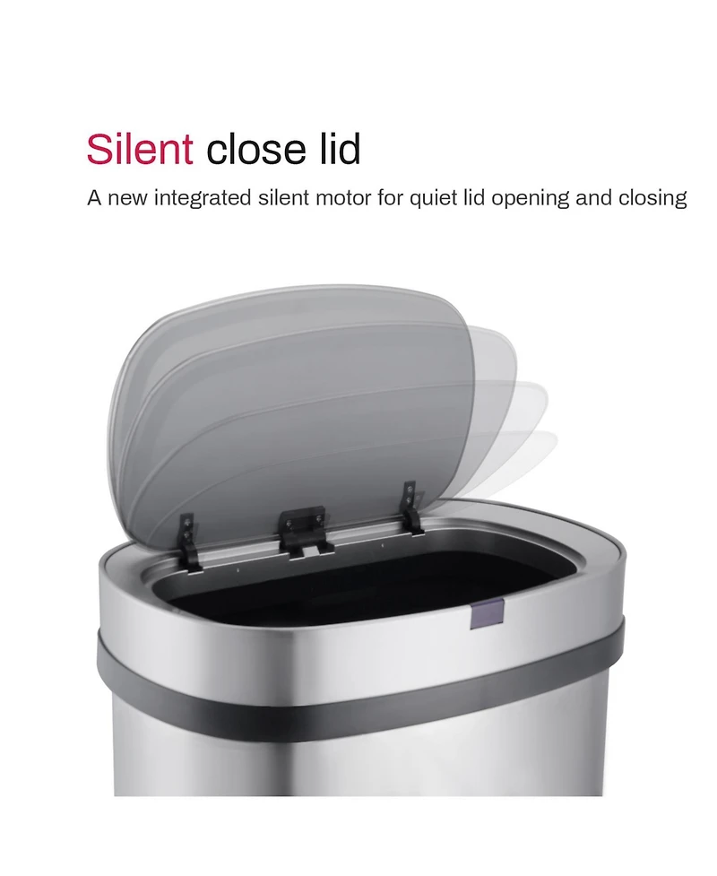 Mega Casa 18 Gallon Stainless Steel Oval Motion Sensor Trash Can for Kitchen
