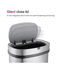 Mega Casa 18 Gallon Stainless Steel Oval Motion Sensor Trash Can for Kitchen