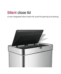 Mega Casa 18 Gallon Stainless Steel Rectangular Motion Sensor Trash Can for Kitchen