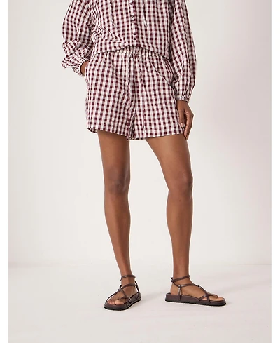 Hush Women's Ernie Gathered Gingham Beach Short