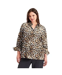 Avenue Women's Plus Button Front Blouse