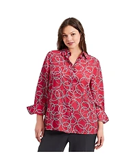 Avenue Women's Plus Button Front Blouse
