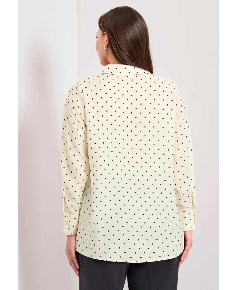 Avenue Women's Plus Button Front Blouse