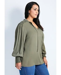 Avenue Women's Abby Blouson Sleeve Blouse