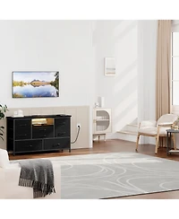 Gaomon 8-Drawer Dresser Tv Stand with Rgb Led Lighting & Power Outlet, 2 Usb Ports