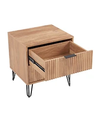 Manhattan Comfort Dumbo Fluted 2-Drawer Wood Nightstand, Set of 2