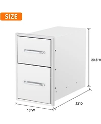 gaomon Outdoor Kitchen Drawers, Stainless Steel with Paper Towel Holder, Smooth Glide, Durable Bbq Storage