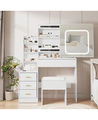 gaomon 4 Drawer Bedroom Dresser with Electrical Outlet, Storage Cabinet, Modern Chest for Bedroom