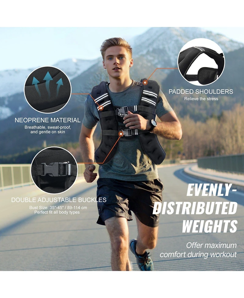 Mecale Weighted Vest, 30lb Adjustable Training Vest with Reflective Stripe