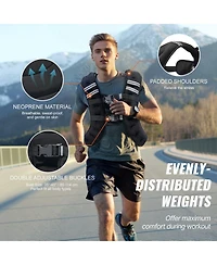 Mecale Weighted Vest, 30lb Adjustable Training Vest with Reflective Stripe