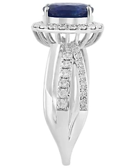 Effy Collection Sapphire (1-3/8 ct. t.w.) And Diamond (1/10 ct. t.w.) Ring in 14k White Gold