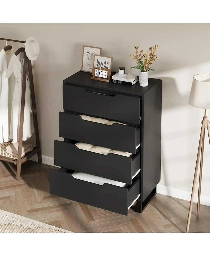 gaomon 4 Dresser for Bedroom, 41inch Tall Dresser, Freestanding Vertical Drawer Cabinet with Storage, Wooden Closet Storage Chest for Living Room