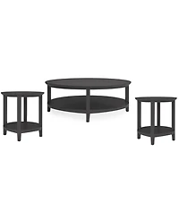 Furniture Hedworth Round Coffee Table with 2 End Tables Set