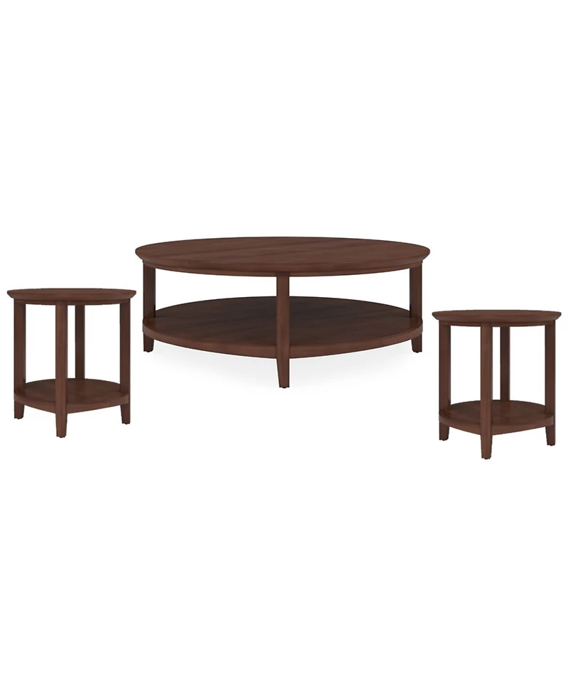 Furniture Hedworth Round Coffee Table with 2 Round End Tables Set