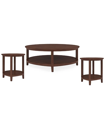 Furniture Hedworth Round Coffee Table with 2 End Tables Set