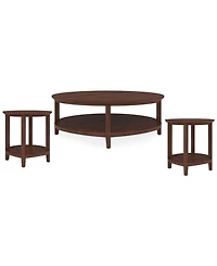 Furniture Hedworth Round Coffee Table with 2 Round End Tables Set