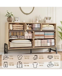 gaomon 7-Drawer Polished Engineered Wood Dresser, Chic Cabinet Legs, Waterproof Desktop