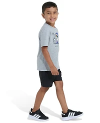 adidas Boys' 2T-7 Graphic T-Shirt and Shorts, 2-Piece Set
