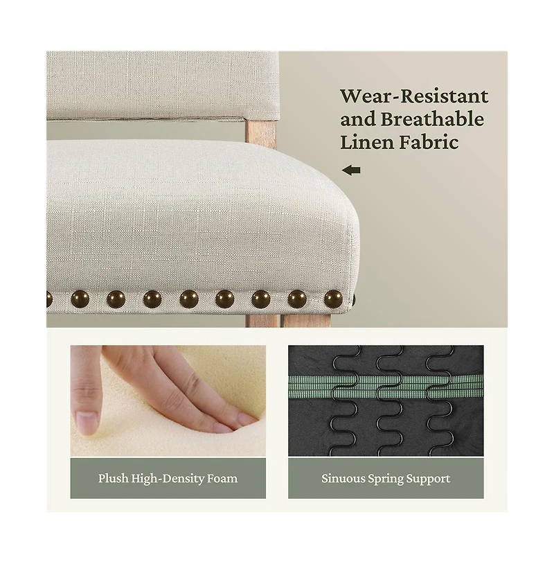 Yaheetech 2PCS Upholstered Kitchen Chairs Dining Room Chairs