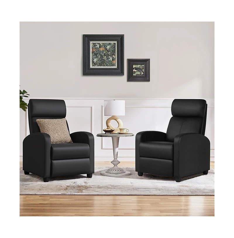 Yaheetech Adjustable Pu Leather Recliner Sofa Modern Single Accent Chair