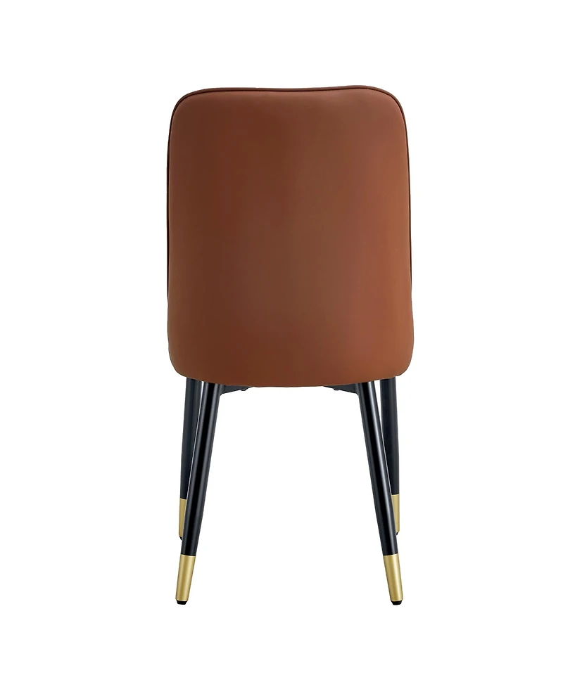 Streamdale Furniture Modern Light Gray/Brown Pu Leather Dining Chair - Set of 4