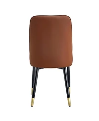 Streamdale Furniture Modern Light Gray/Brown Pu Leather Dining Chair - Set of 4