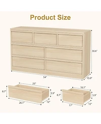 gaomon 7-Drawer Wooden Modern Double Dresser Organizer with Large Storage