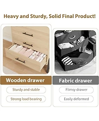 gaomon 4+2 Drawer Engineered Wood Modern Dresser with Chic Legs, Waterproof Top and Anti-Tip Design