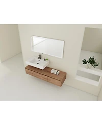 Streamdale Furniture 60" Wall-Mount Vanity, Resin Sink, Soft Close Drawer