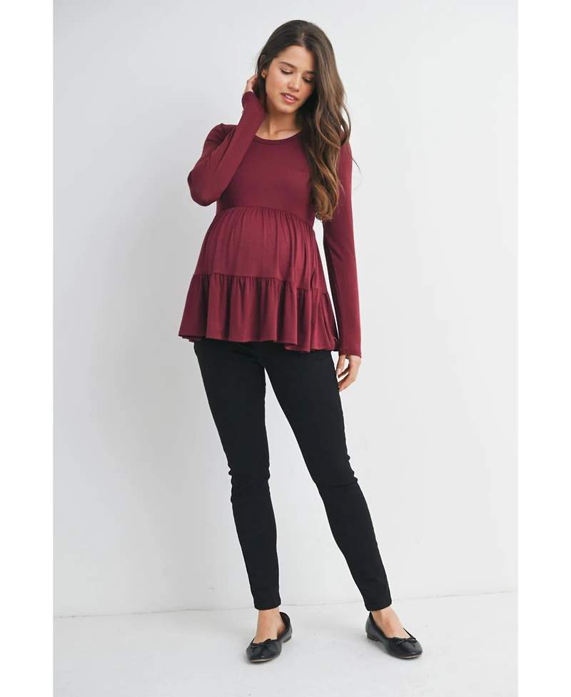 Hello Miz Maternity Long Sleeve Empire Waist Top