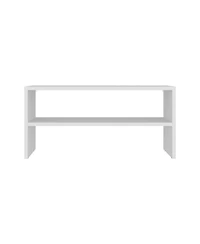 Fm Furniture Shoe Rack, 2 Open Shelves, Low Horizontal Design, Freestanding Unit, Bedroom Use, White