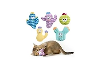 Nocciola 5 Pack Cactus Catnip Toys, 100% Organic Catnip Toys for Indoor Cats, Interactive Plush Chew Fun Without Cotton,