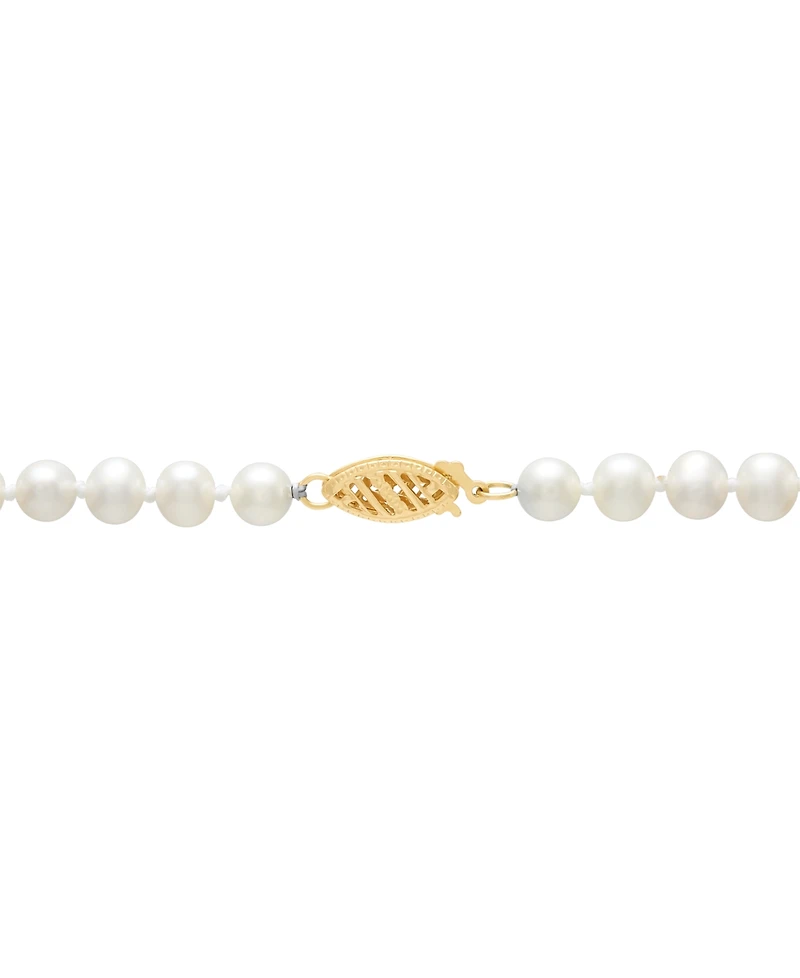 Honora White Cultured Freshwater Pearl (5-6mm) Necklace in 14k Yellow Gold