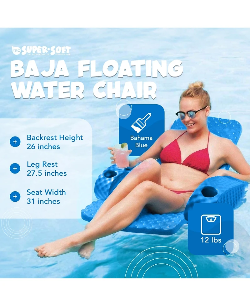 Trc Recreation Folding Baja Chair Swimming Pool Float Armchair