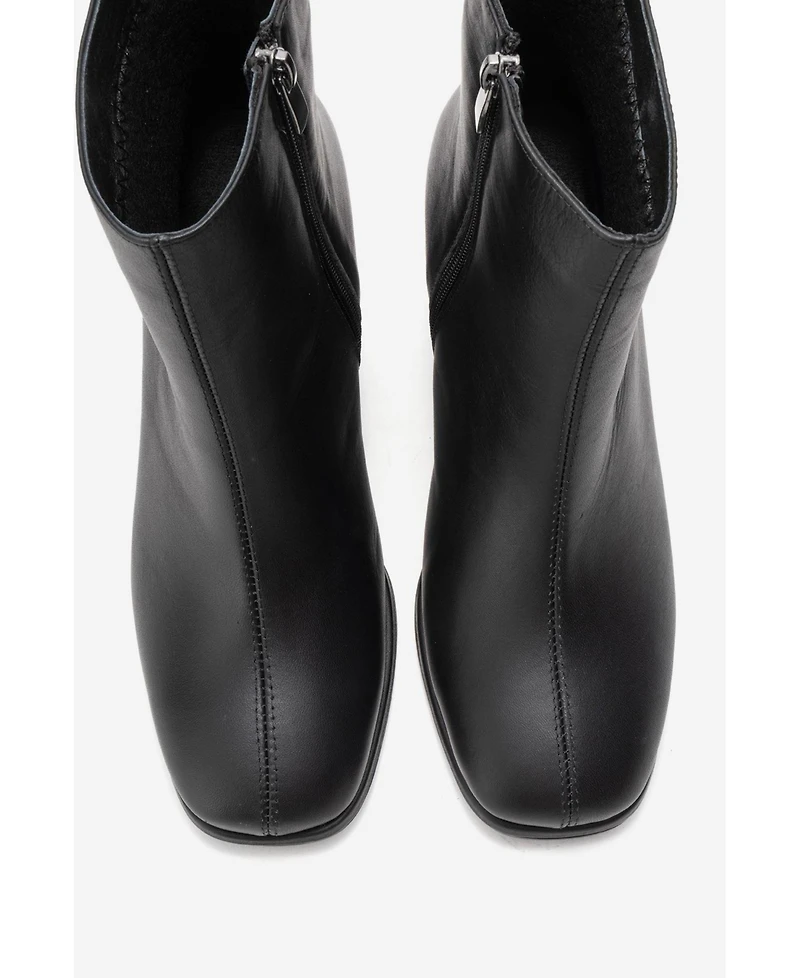 Forever & Always Women's Shoes Napoli Leather Block Heel Boot