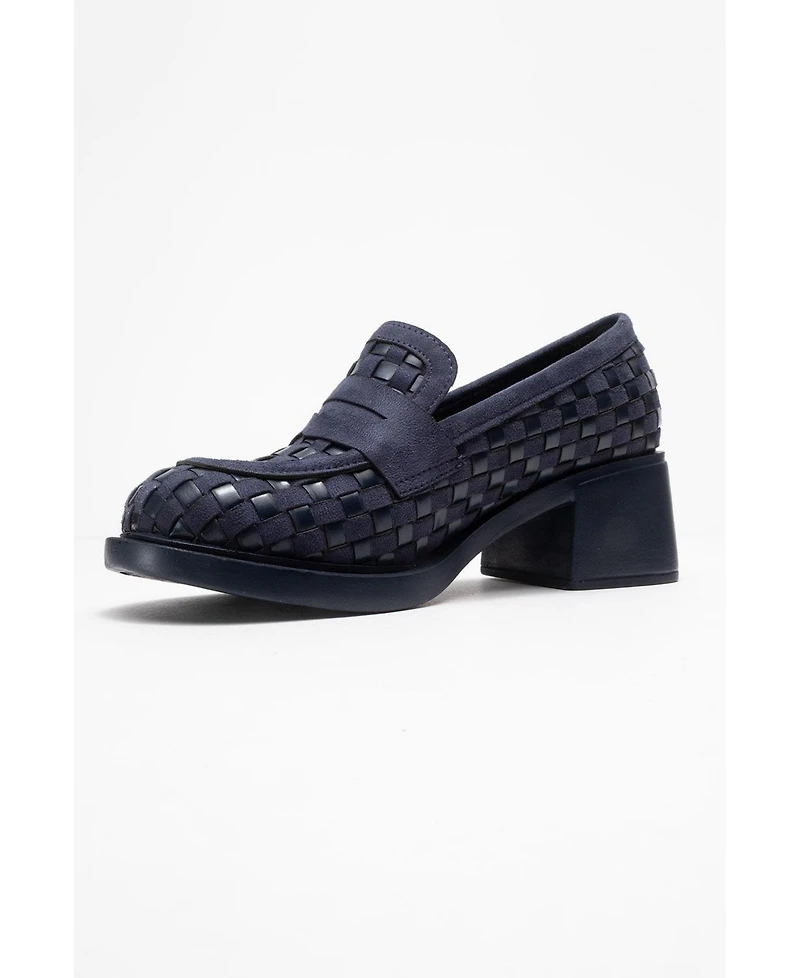 Prologue Shoes Marlon Woven Block Heel Loafer