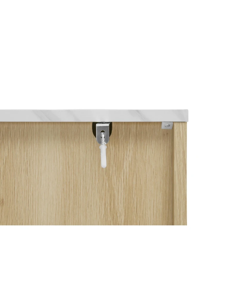 Streamdale Furniture Fluted 6-Drawer Double Dresser with Led