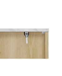 Streamdale Furniture Fluted 6-Drawer Double Dresser with Led