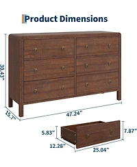 gaomon 6-Drawer Modern Bedroom Dresser Chest Closet Storage Cabinet Organizer for Bedroom, Living Room, Hallway, Office, Walnut