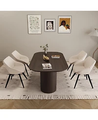 Streamdale Furniture 63" Dining Table & 4 Metal Leg Chairs