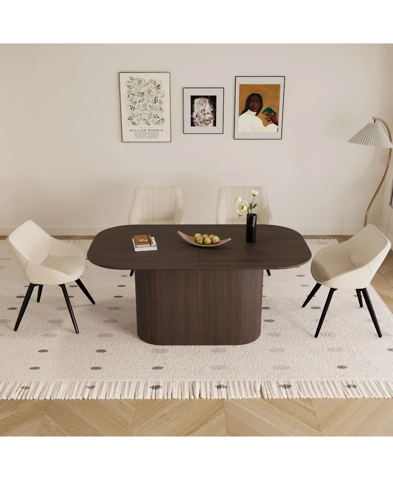 Streamdale Furniture 63" Dining Table & 4 Metal Leg Chairs